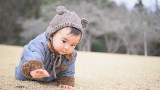 赤ちゃん 芝生